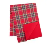 Winter Wonder Lane Santa's Workshop Red Plaid Reversible Table Runner 72 x 13 in