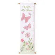The Peanutshell 101cm Canvas Baby Growth Hanging Chart Wall Decor Butterflies