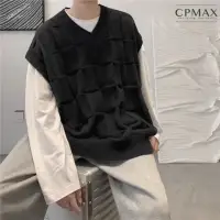 在飛比找momo購物網優惠-【CPMAX】韓版高級感立體針織馬甲毛衣(針織背心 無袖背心