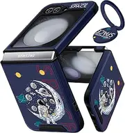 Funermei (2in1 for Samsung Galaxy Z Flip 5 Case Astronaut for Kids Boys Cute Women Phone Cover Cartoon Cool Design with Ring Stand Unique Teen Boy Funda for Samsung Z Flip 5 Cases 6.7'' (2023)