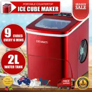 Portable Ice Cube Maker Machine 2L Home Commercial Bar Benchtop Easy Quick Red