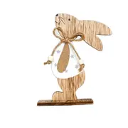 3 PCS Creative Easter Home Wooden Rabbit Decorative Ornaments