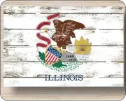 State Of Illinios Flag Old Distressed art Mousepad Computer Mouse Pad 7 x 9