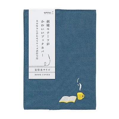 DESIGNPHIL MIDORI Book Cover Bunko Embroidery Book and Coffee Pattern 91209951