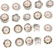 [Yardenfun] 20pcs Hidden Buckle Cover up Buttons Safety Brooch Buttons Sweater Shawl Clips Shirt Buttons for Elegant Cuff Link Cover up Button Pin Jeans Button Tie Tacks Pins Imitation Pearls