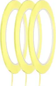 uxcell Whiteboard Tape 2mm Self Adhesive Graphic Chart Line Tape 66 Meters Grid Marking Stickers for Pinstripe Dry Erase Board Scrapbooking DIY Art Crafts, Light Yellow, Pack of 3