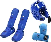 Dickly Karate Sparring Gear Set Gloves Training Gear Workout Boxing Head Gear with Shin Guards for MMA Sanda Taekwondo Karate