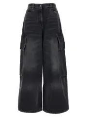 [Palm Angels] Palm Angels-Parachute Jeans Grigio-Donna 28 Gray