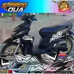 山葉 HITAM PUTIH MIO M3 條紋貼紙 MIO Z YAMAHA MIO 125 摩托車貼紙變化簡單圖案黑