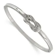 Stainless Steel Polished Knot Hinged Bangle Bracelet