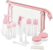 Travel Bottles Kit, TSA Approved Leak Proof Portable Toiletry Containers Set, Clear BPA Free PET Cosmetic Containers for Lotion, Shampoo, Cream, Soap, Set of 11