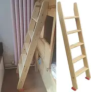 Bunk Bed Ladder Only, Loft Bed Ladder with 10cm Wide Pedals & Anti-Slip Feet, Wood Kids Adult Students Elevated Bed Ladder for School College Bedroom, 7.3 6.5 5.7 4.9 4.1 3.2 ft (