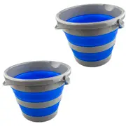 2x Adventure Kings Collapsible 10L Bucket Compact Durable Versatile Long Lasting