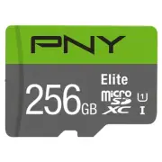 PNY Brand Elite Series Class10 U1 microSD Memory Card 256GB P-SDUX256U1GW-GE