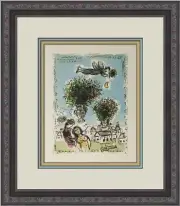 Marc Chagall Bouquets with a Blue Sky Custom Framed Print