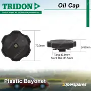 Tridon Oil Cap for Mitsubishi Starion Starwagon Triton ME MF MG MH MJ MK Verada