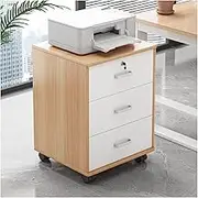 Filing Cabinet 3 Drawer Wood File Cabinet, Mobile Filing Storage Organizer Cabinet with Wheel Lockable Casters, Multifunction Printer Stand, 14.1"D X 15.7"W X 19.6"H Storage Cabinet ( Color : Log colo
