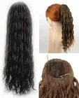 WOMENS 17" LONG RIBBON TWIST CURLS CURLY HAIR PONYTAIL HAIRPIECE DRAWSTRING