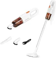 [Aoun] Lightweight Cordless Stick Vacuum Cleaner, Powerful Suction Handheld Upright Rechargeable Cordless Vacuum Cleaner with HEPA Filter, Stick Vacuum for Pet Hair Hardwood Floors, Carpet (White)