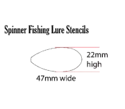 Spinner Fishing Lure Stencils 47mm wide - Various Patterns