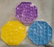 3 Colors Octagon Push Pop Fidget Toy Silicone Bubble Sensory Board Stress Relief