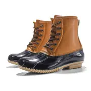 Nevenka Outdoor Women Winter Boots Waterproof Lace Up Rain Duck Boots-Khaki