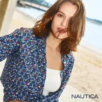 在飛比找momo購物網優惠-【NAUTICA】女裝 夏日清新碎花長袖襯衫(藍)