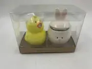 Transpac Ceramic 4in Spring Chick Cream and Bunny Sugar Set CC02B15019