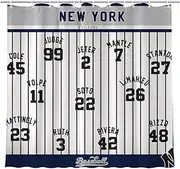 AARONIE Yankee Shower Curtains for Bathroom Decor, New York Shower Curtain with 12 Hooks, for Yankee Wall Flag Banner Tapestry Art Decor, Livingroom Decor 72"×72"