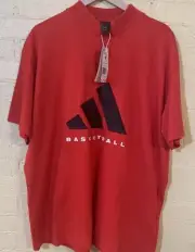 Adidas One Ctn Jer T Basketball Heavyweight Tee Mens Medium Red JE3763 NWT