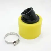YELLOW 37mm 38mm Bent Angled Foam Air Filter Pod PIT Quad Dirt Bike ATV Buggy