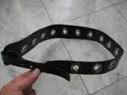 New BLACK lady belt w/lots of silver metal eyelets size M sexy FREE S&H