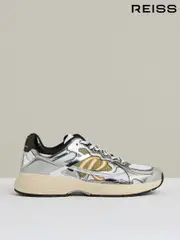 Reiss Gunmetal/Black Volt Overlay Logo Running Trainers (AN6304) | $350