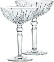 Nachtmann Noblesse Cocktail Glass, Clear – Stylish Crystal Barware with Steep Sides Ideal for Martinis – Elegant Gift or Self-Indulgence – 180 ml Capacity (Pack of 2)
