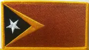 EAST TIMOR Flag Patch W/ VELCRO® Brand Fastener Military Police Gold Emblem