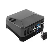 For Raspberry Pi 4B Parts Aluminum Alloy Case Shell Built-in Fan With M.2 Slot