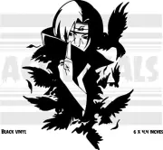 Naruto - Sasuke Itachi Crows - Chibi - Anime - Laptop Car Vinyl decal sticker