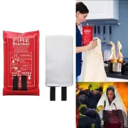 Portable Fiberglass Fire Blanket for Car and Kitchen Fires 1M x 1M White