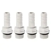 Hose Barb Fitting 9mm Barbed G1/4 Male Thread, 4 Pack Pipe Connector, Grey