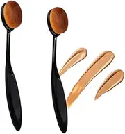 2 Pack Toothbrush Foundation Brush Oval Makeup Brush Loose Powder Toothbrush Brushes for Blending Liquid, Cream, Flawless Powder Cosmetics Tools