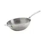 NAPOLEON Wok 12.25" 2- Ergonomic Handle Stainless Steel Flat-Bottom Satin Finish