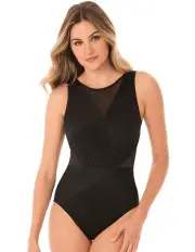 [Miraclesuit Swim] Palma Shaping High Neck Swimsuit in Black