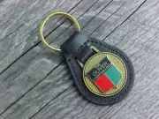 The Oliver Corporation Tractor Leather Key Fob Antique Gold Medallion Unique