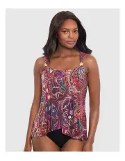 [Miraclesuit Swim] Dynasty Dazzle Underwired Draped Tankini Top in Multi