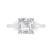 2.5 Asscher Sapphire Wedding Bridal Promise Engagement Ring 14k White Gold