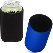 2Pcs Beer Cooler, Soft Neoprene Can Coolers Stubby Holders Bottle Coolers for Soda Cans Beer Cans Beer Bottles (Blue and Black)