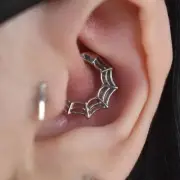 Titanium 16G 5/16" Spider Web Nose Clicker Septum Hoop Ring Ear ragus Earrings