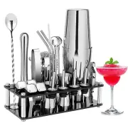 Cocktail Shaker Set 23-Piece Boston Stainless Steel Bartender Kit with Acryli...