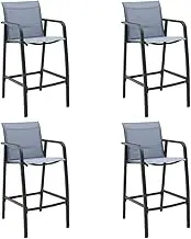 Garden Chair Garden Bar Chairs 4 pcs Grey Textilene Patio Seating