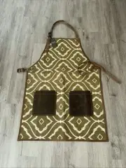 Rare Myra Bag Chef Apron Canvas & Leather Cowhide NWT HTF 24x36 Adjustable